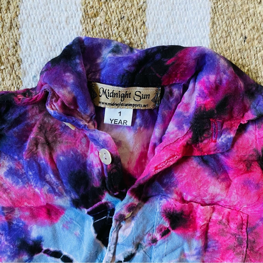 Midnight Sun Baby Tie Dye Button Up Shirt - Picture 3 of 4
